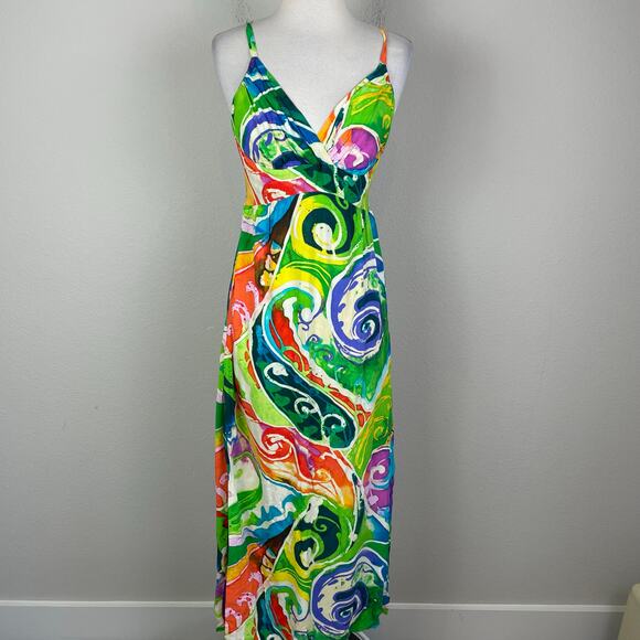 Jam's World Multi Color Floral Hawaiian  Maxi Sundress Small - Picture 2 of 7